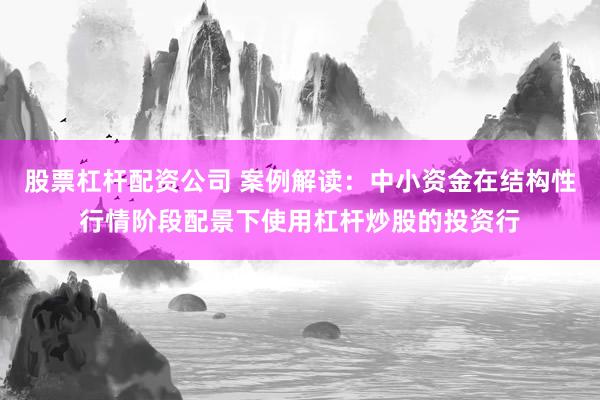 股票杠杆配资公司 案例解读：中小资金在结构性行情阶段配景下使用杠杆炒股的投资行